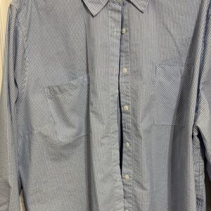 Ava & Viv Blue Striped Casual Shirt